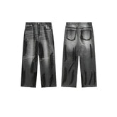 Trendy Washed Black Denim Jeans